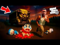 GTA V : Shinchan Uses Magical Painting To Find SCARY “Haunted Bus" In Gta 5 Telugu