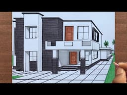 How to Draw a House in 1 Point Perspective