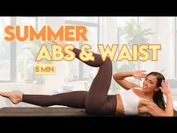 8 Min Pilates Abs & Waist Workout | Summer Core Burn at Home