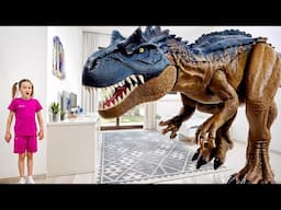 Dinosaur Stories for Kids | Stephi's Dinosaur Toys Become Alive In Her House