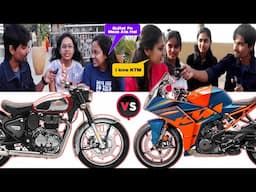 KTM VS ROYAL ENFIELD Choosing Your Dream Bike? See What Others Picked, Public Review, girls Reaction