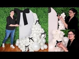 Black Velvet Bow Organic Balloon Garland