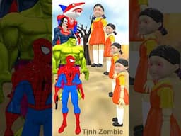 Siêu nhân nhện🕷️Spider-Man Food Challenge for Squid game vs 5 Superheroes #spiderman #squidgame