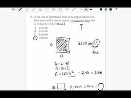 TSI COLLEGE PLACEMENT TEST - area questions, price of a carpet, how to find the total cost.