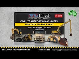 LIVE Civil, Transport and Machinery Major Auction Event. April 2025