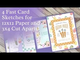 4 Fast Sketches for 12x12 Paper and 3x4 Journaling Cards