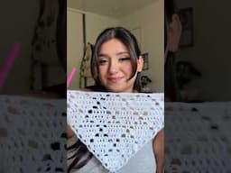 crocheting a bandanna pattern by Vivcrochets on YT #crochet #crochetaesthetic #crocheting