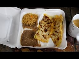 Quesadilla Refried Beans Seasoned Rice ASMR Eating Sounds