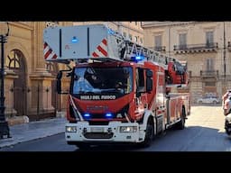 AutoScala iveco eurocargo vigili del fuoco in sirena!