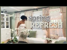 decorating my house for spring 🌿| LIVING ROOM MAKEOVER FINALE, DECORATE WITH ME| cozy cottage decor