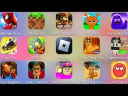 Minecraft,Italian Brainrot,Roblox,Hantu Tung tung Sahur,Free Fire,Scary Teacher 3D,Grimace Monster..