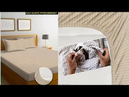 Meesho online fully elastic soft cotton double/queen/king size fitted bedsheet with 2 pillow covers