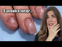 Extensions after 3 weeks on Short Bitten Nails... *not what I expected*