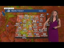 Hot to start the week, with high temps soaring to the low 90s
