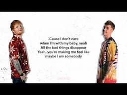 Ed Sheeran & Justin Bieber - I Don't Care [Lyrics]