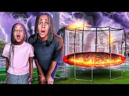 JUMPING ON A TRAMPOLINE IN A STORM