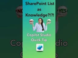 SharePoint list as Knowledge? Yes and No #copilotstudio #sharepoint