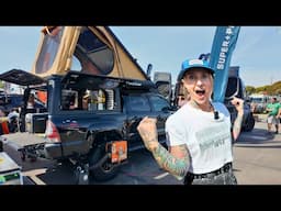 Female Dirt Biker Travels in Truck Canopy Camper