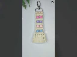 Macrame Keychain With Big Hole Beads #macramekeychain #shorts