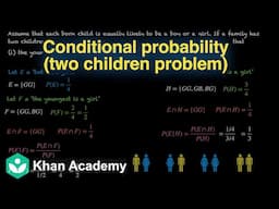 Conditional probability - two children problem[Hinglish]| Probability | Grade 12| Math| Khan Academy