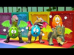 Mommy Dinosaur Saves Colorful Eggs with Magic Wand | Amazing Learning Video for Kids