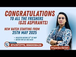 GJS Exam Date Announced | GJS New Batch | Starting From 25th May  | JKILS Institute