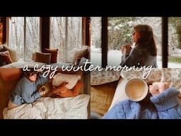 a cozy winter morning at my cabin in the woods