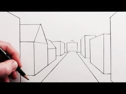 One-Point Perspective Street Drawing Narrated for Beginners