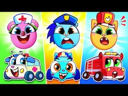 Whose Car is This? 🚨 Learn Jobs with Baby Cars 🚨 Songs for Kids & Nursery Rhymes