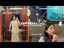 GRWM for WORK like we're on FaceTime 👩🏻‍💻 engineering co-op student, cozy & chatty