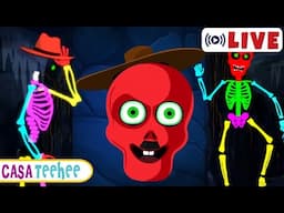 🔴 Dançar com esqueletos | Músicas de Halloween para crianças | Spooky Skeleton Songs | Casa Teehee