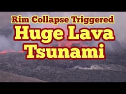Rim Collapse Caused A Huge 30m Lava Tsunami Wave/ Iceland Fagradalsfjall Geldingadalir Volcano