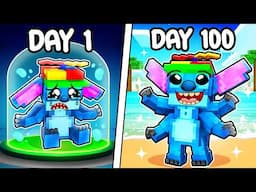 I Survived 100 Days as STITCH in Minecraft!