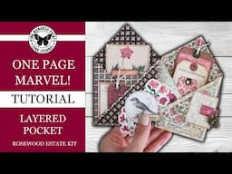 One Page Marvel! Square Paper to Layered Junk Journal Pocket - Tutorial