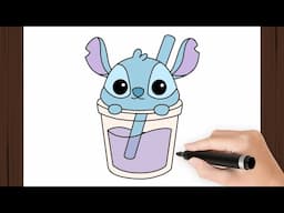 How To Draw a STITCH'S CUP I Easy