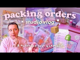 Studio Vlog 📦 Packing Orders & Answering Your Questions! 🎀 Q&A + My Email Marketing Journey