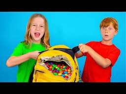 Nastya teaches children the rules of studying at school