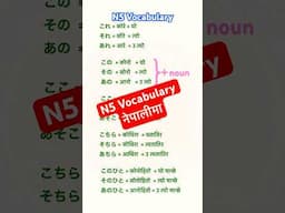N5 Vocabulary नेपालीमा #n5 #japaneselanguageinnepali #jlptn5