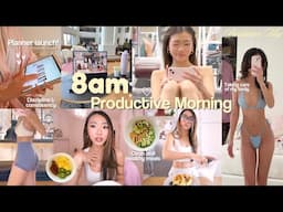 8AM PRODUCTIVE DAY + HOW TO BUILD THE PERFECT ROUTINE: Healthy habits & discipline tips!