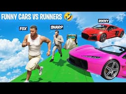 Funny Cars Vs Runners 🤣🛩️ | GTA 5 Funny Moments தமிழ் - Black FOX
