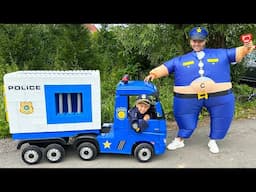 Adventures in a Children's Police Car with Sofia and Max