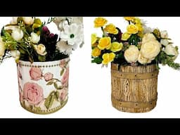 2 Very Simple DIY Flower Pot Ideas From Plastic Bottle And Cardboard