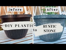 OUTDOOR  DIY  PLASTIC TO STONE PLANT POTS