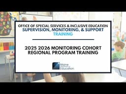 2025 2026 Monitoring Cohort Regional Program Training