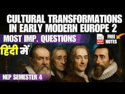 Cultural transformations in early modern europe 2 Semester 4 NEP most important questions in hindi