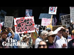 Tens of thousands rally against Trump across the US