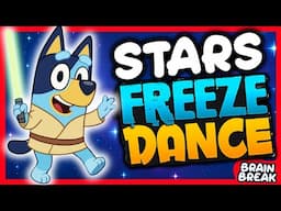 🔵Bluey Galaxy Freeze Dance! 🚀🐶✨ | Star Wars Brain Break for Kids ⭐🎶