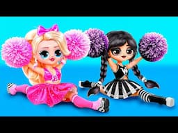 Animadoras: ¡Barbie vs. Merlina Addams! Manualidades para LOL OMG