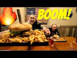 TEXAS’ BEAST BURGER CHALLENGE   7 5 LBER!   THE BACKYARD GRILL   MOM VS FOOD   FT KENNEDY & PUHL