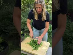 Make these Basil and Olive Oil ice cubes to enjoy fresh herbs all year round😌#garden #herbs #basil